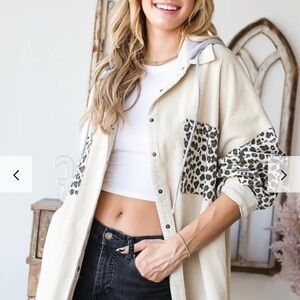 Oli & Hali Cream and Black Leopard Print Jacket